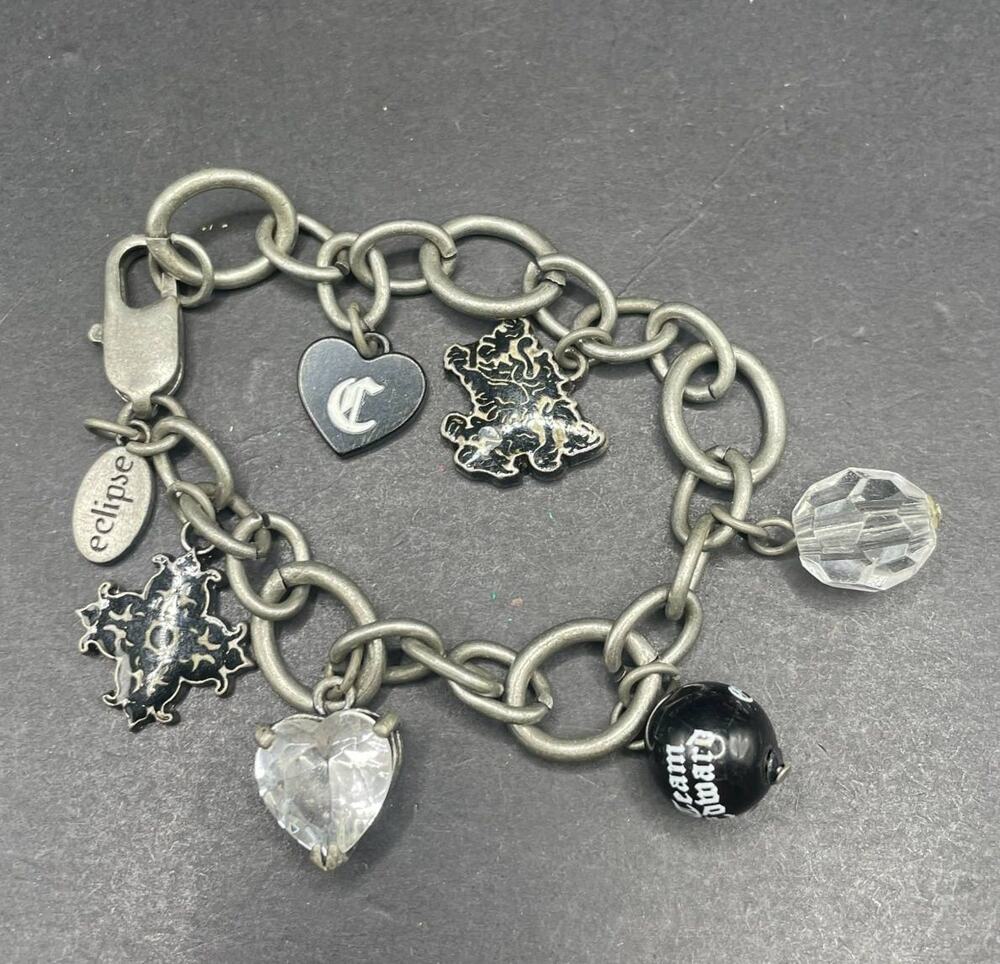 Vintage Twilight Saga: Eclipse Team Edward Silver Tone Charm Bracelet